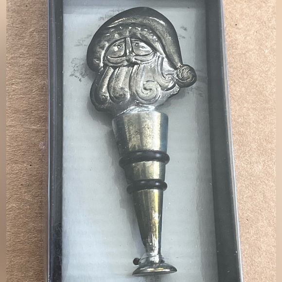 Vintage Old Time Pottery Santa Claus WINE STOPPER New in Box - Picture 4 of 7